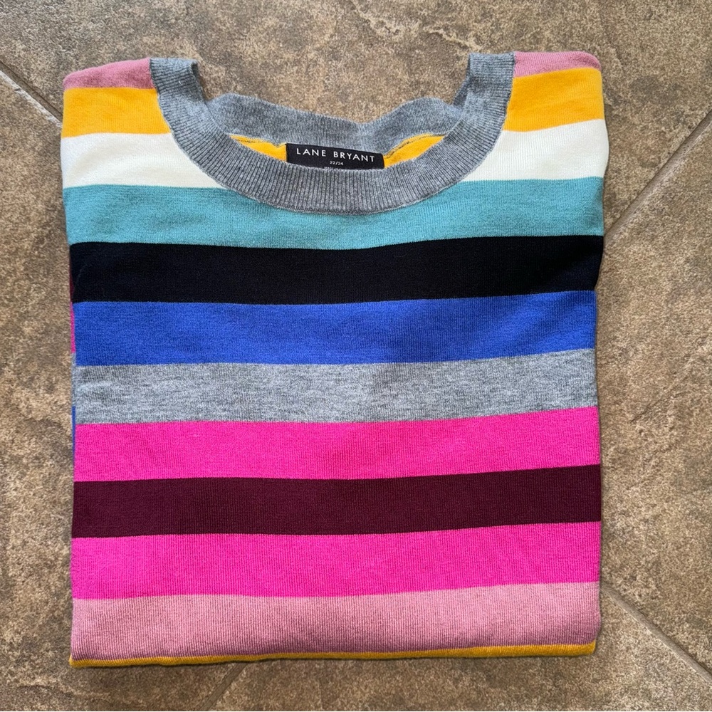 Like NEW - Lane Bryant Classic Multi-Stripe Pullover Sweater - Picture 15 of 15